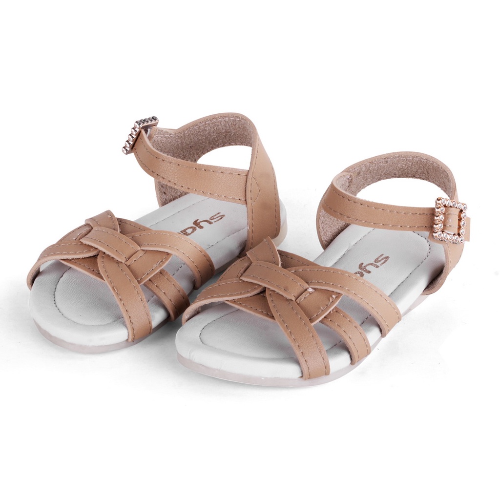 Sandal Anak Perempuan usia 1-2 Tahun Anti Slip Warna Moca RBA