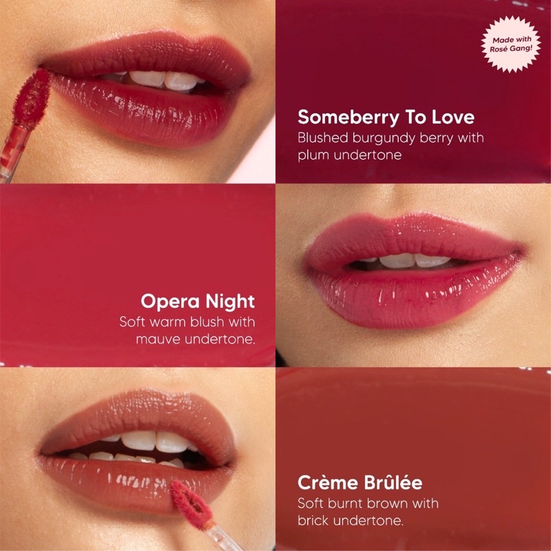Rose All Day Plush Lip Tint Original - Liptint Creme Brulee Opera Night Somebody To Love