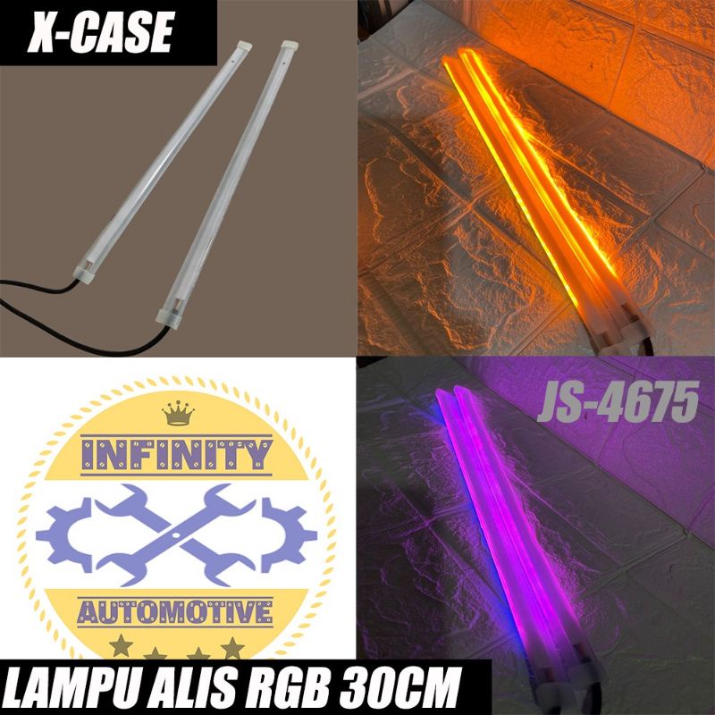 LAMPU ALIS PIPIH GEPENG RUNNING RGB 30CM  X-CASE JS 4675 UNIVERSAL MOBIL DAN MOTOR