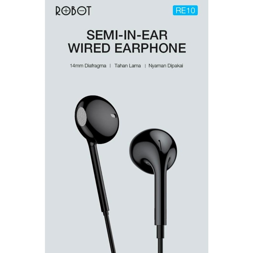 ROBOT RE10 WIRED EARPHONE SEMI-IN-EAR CLEAR AND COMFORTABLE