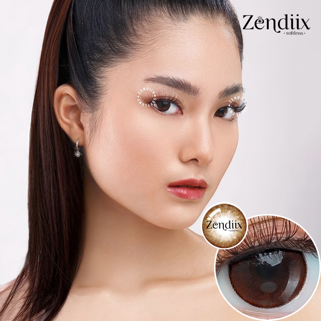 Softlens MINI EMMA Warna BROWN 14mm Normal Beda Minus