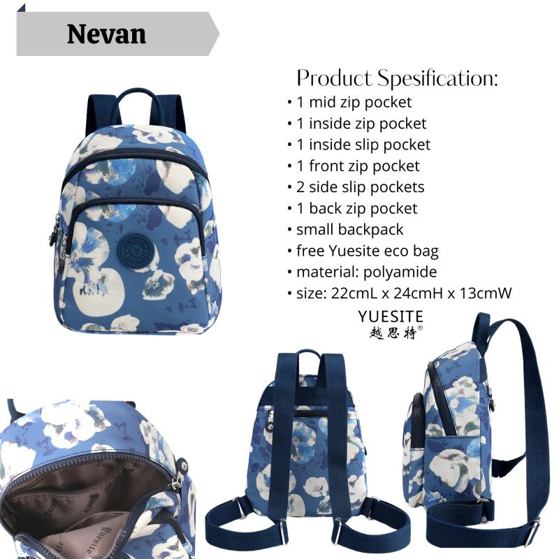 Tas ransel wanita yuesite nevan orignal small backpack