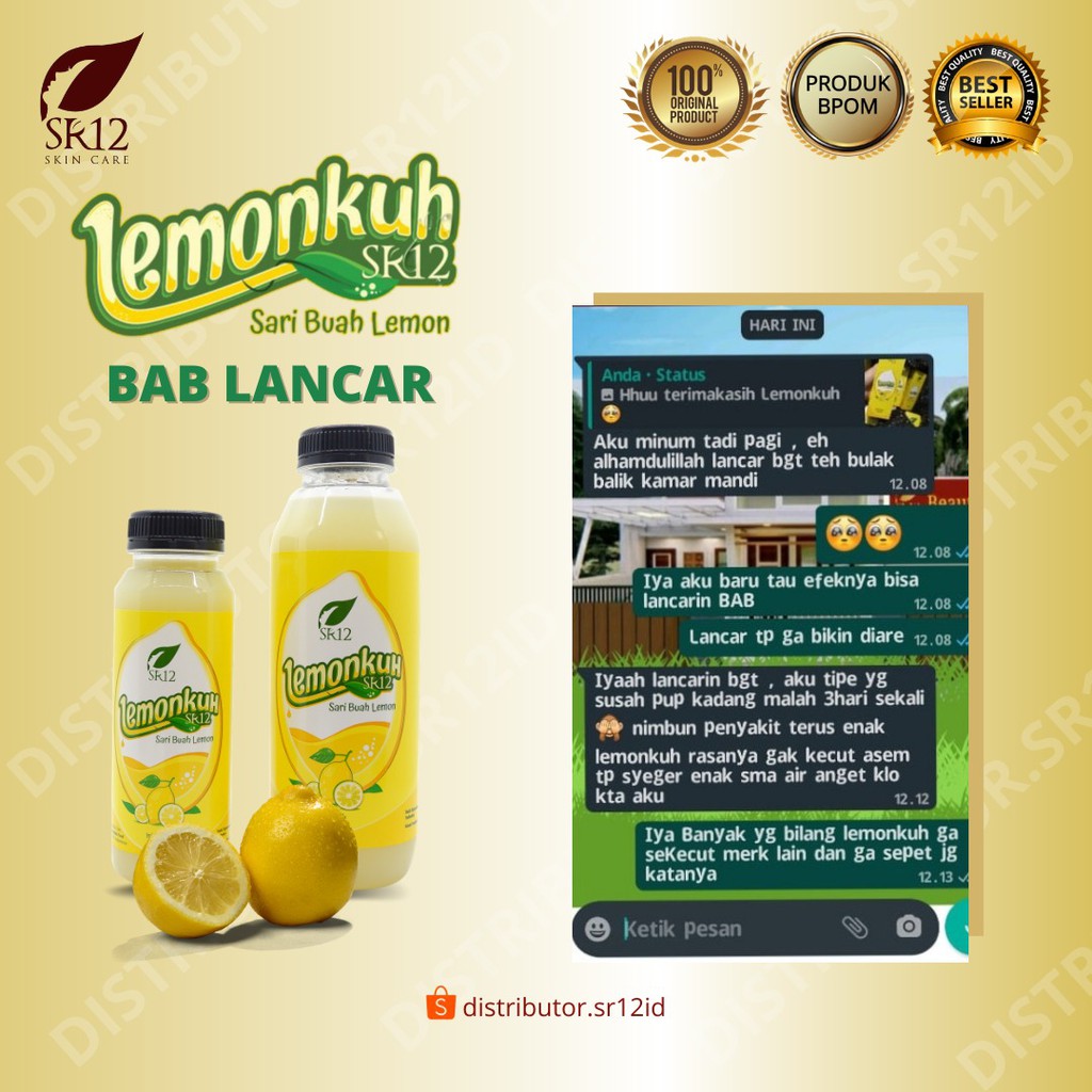 Lemonkuh SR12 Sari Buah Lemon Asli Minuman Herbal Daya Tahan Tubuh dan Diet Alami 250 ml 500 ml