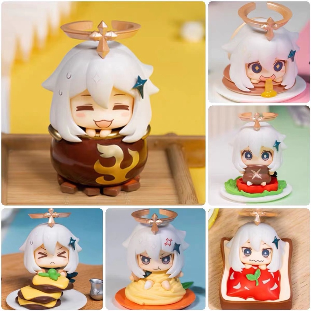 6pcs / set Mainan Action Figure Genshin Impact Paimon It 's Not Emergency Food Ukuran 6CM Untuk Anak