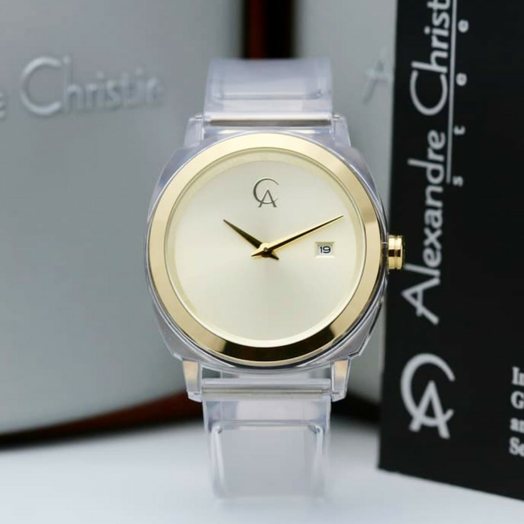 AC alexandre Christie AC 2763 original wanita gold transparan tali karet