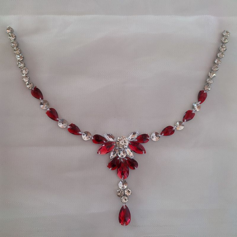 payet rangkai muriara diamon sewaroski permata || payet rangkai jahit lingkar leher || mute aksesori