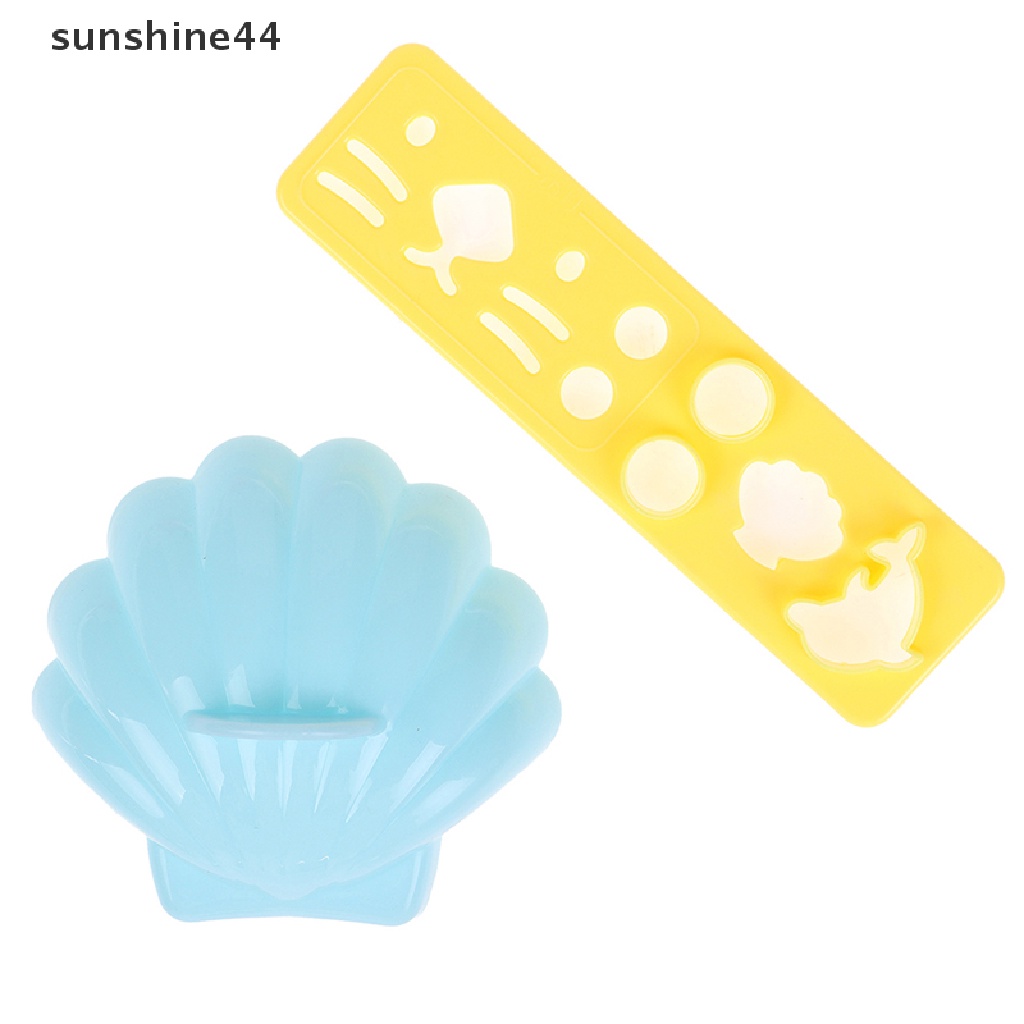 Sunshine 5pcs / Set Cetakan Nasi / Sushi / Bento DIY Bentuk Kerang / otter Laut