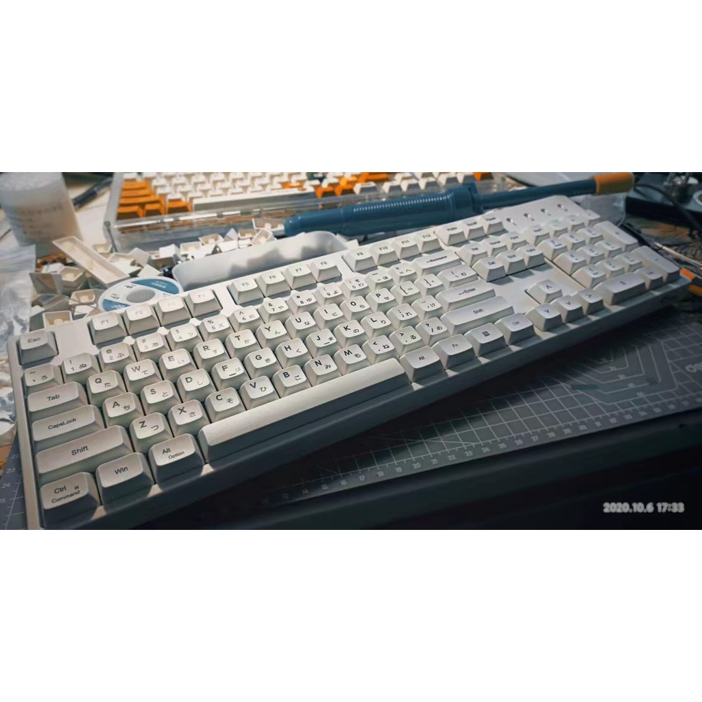 119 Tombol Hitam dan Putih Tombol Jepang Profil XDA PBT Proses Sublimasi Material Keyboard Mekanik untuk RK61 GK61 Set Sederhana dan Kecil dengan Tombol Tambahan