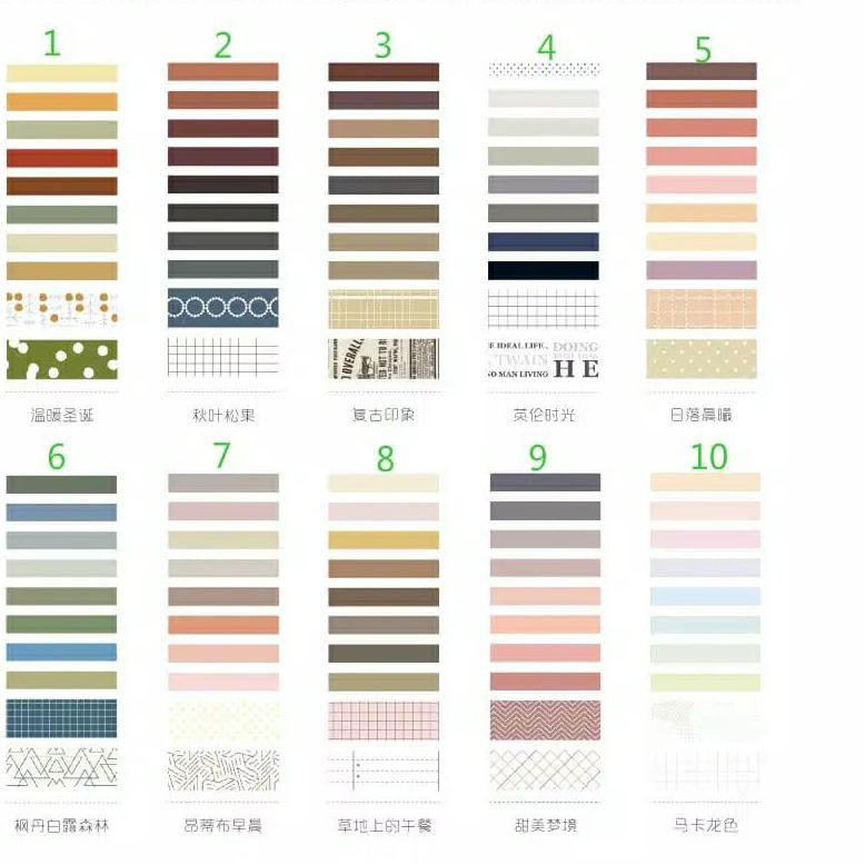 

VJL 10 Roll/Set washi Tape/BUJO Decorative Tape For Sticker Scrapbooking/Sticker Diary Deco Ready