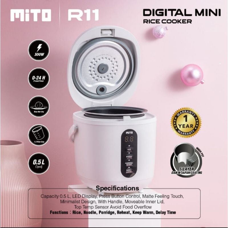 Mito Digital Rice Cooker Mini R11 0.5Liter