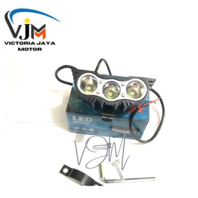 LAMPU LED 3 MATA OWL STROBO PUTIH HIGH QUALITY 12-36 V