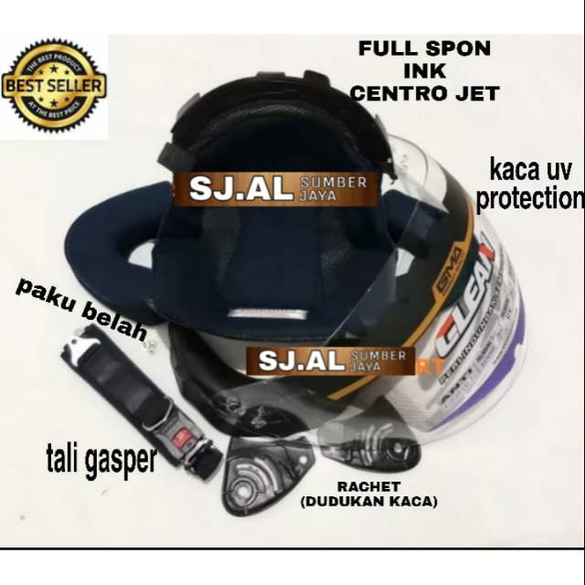 Paket komplit busa fullset ink centro + helm kaca visor anti UV kualitas biji kaca bukan ori