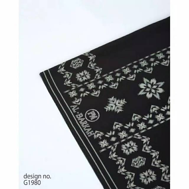 SARUNG PRIA DEWASA BAHAN KATUN BSY PM PULAU MAS MERK AL BARKAH HITAM SAMARINDA JUMBO 115 CM X 120 CM