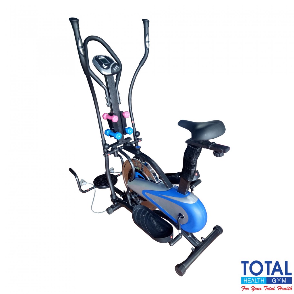 TOTAL HEALTH GYM - New Alat Olahraga Fitness Sport Gym 6 in 1 Sepeda Statis Elliptical Bike Total Static Orbitrack Plat Orbitrek