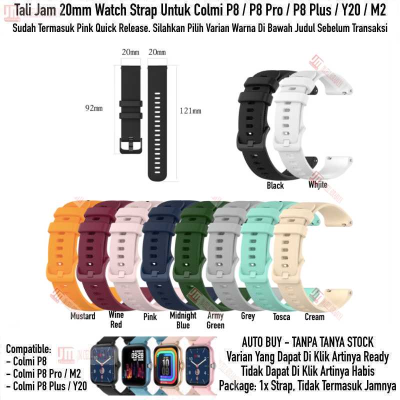 OYE Watch Strap Colmi P8 / P8 Pro / P8 Plus / Y20 / M2 - Tali Jam 20mm Rubber