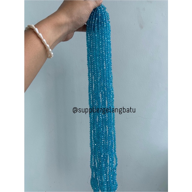 Crystal Ceko 6mm Soft Blue QUARTZ kristal kuarsa biru laut bahan craft