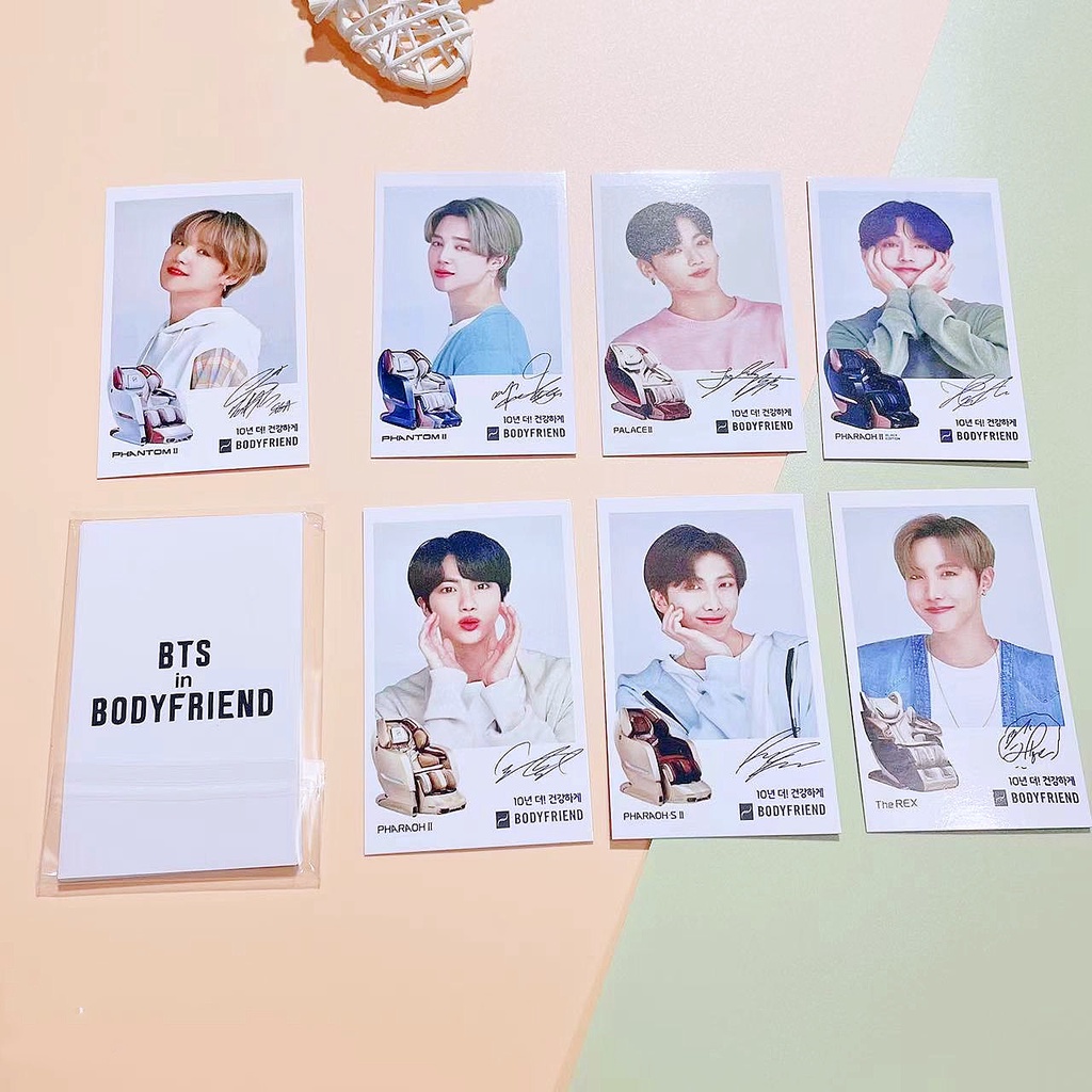 7pcs Kartu Lomo Foto Kpop BTS Bangtan Boys Baskin Robins / Chilsung / Bodyfriend