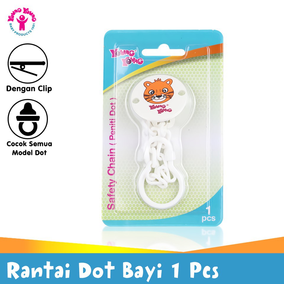 Young Young Rantai Dot/Safety Chain Dot Bayi / Peniti Dot (Tersedia Varian Karakter)