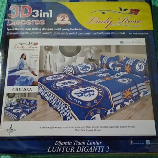Sprei Lady Rose 3D 3in1 Disperse King B.2 180x200 motif Chelsea