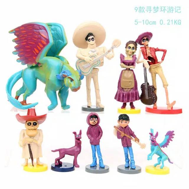 FIGURE Set Movie Coco Pixar Miguel Riveras Miguel/Ernesto de la Cruz isi 9pcs