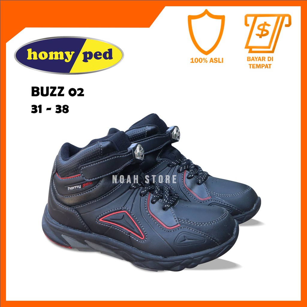 NOAH - SEPATU HOMYPED BUZZ 02 31-38 / Sepatu Anak Sekolah / Sepatu Murah / Sepatu Hitam
