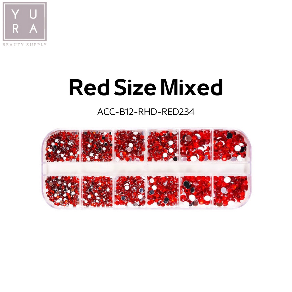 HIASAN KUKU NAIL ART Manik-manik Swarovski DECORATION DIY RHINESTONES DIAMOND BOX ISI 12