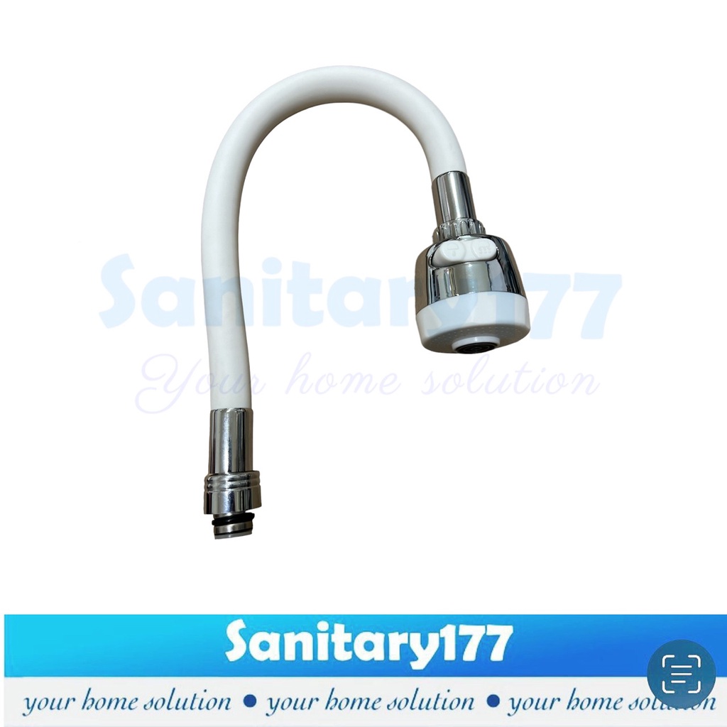 Pipa Sambungan Kran Fleksibel PUTIH sink 2in1 SP50-Head keran sink angsa tembok dapur white cuci piring faucet saringan gede