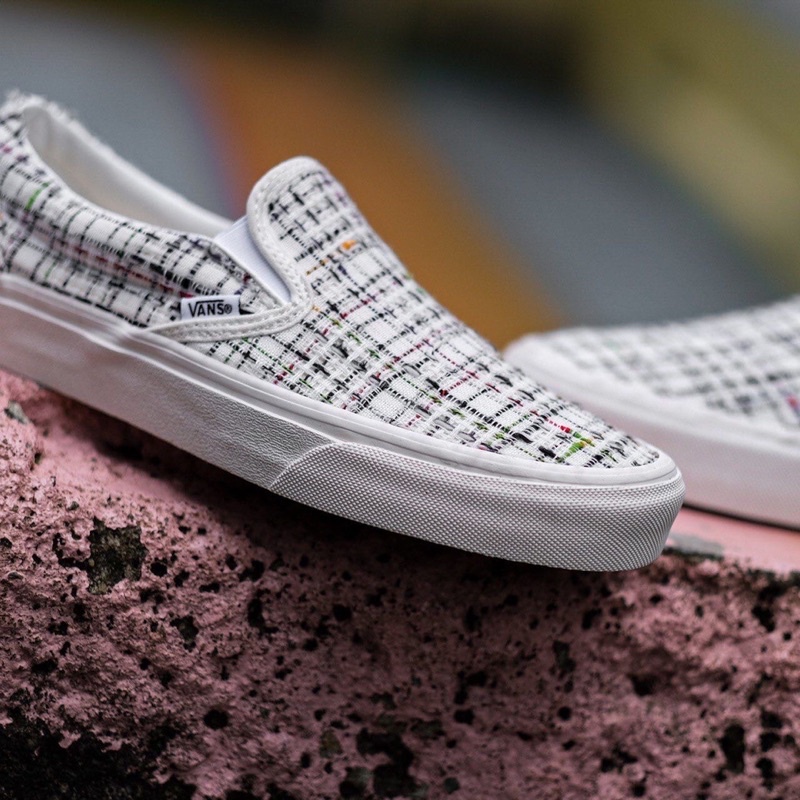 Vans slip On Classic Woven Plaid White Original