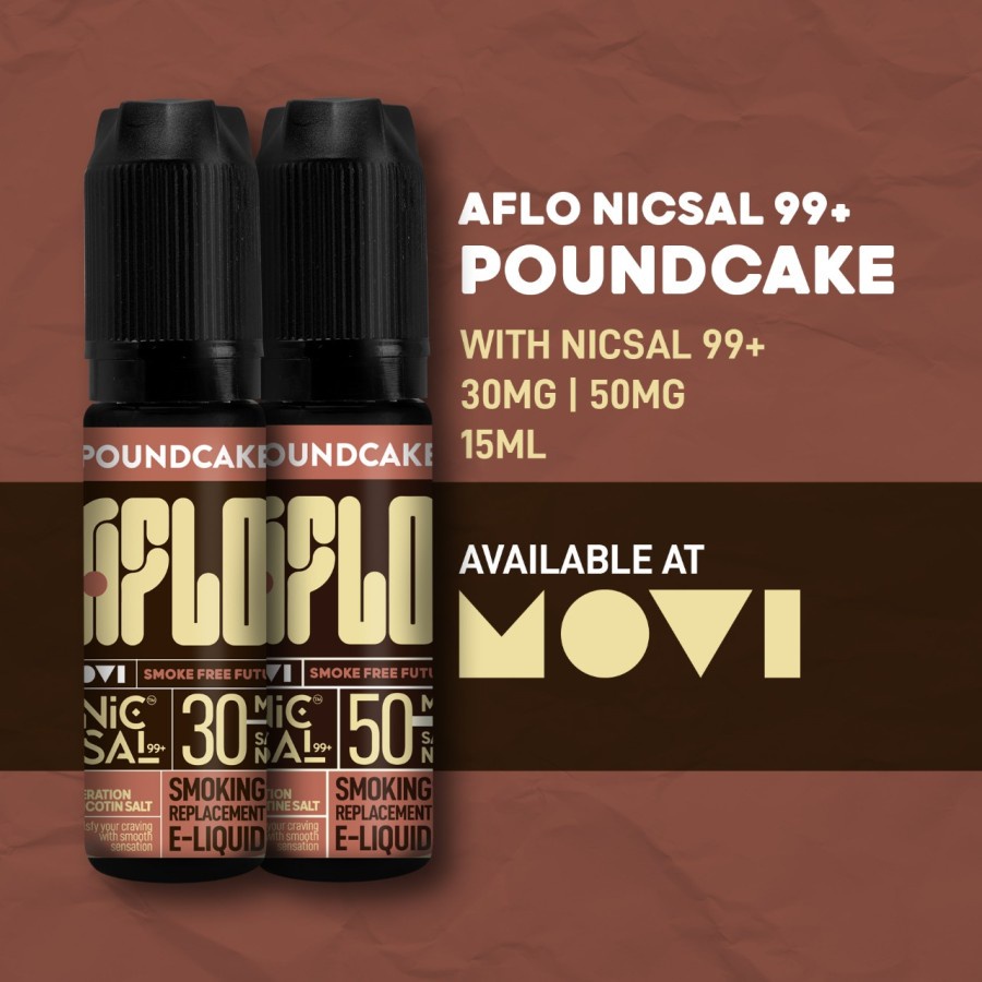 LIQUID AFLO POUNDCAKE LEMON VANILLA CAKE BY MOVI NISCALT99+ 15ML AUTHENTIC 100% POUNDCAKE