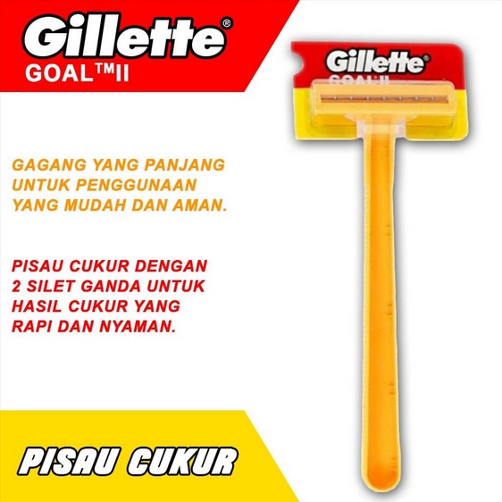 Gillette Goal II Kuning Blue Biru HC Alat Cukur Pisau Silet Cukur Kumis Jenggot Alis Pencukur Ketiak