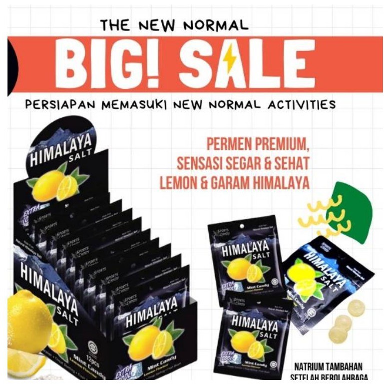 Minimal order 5 pcs - TERMURAH Permen Himalaya Salt Lemon Flavour Mint Candy