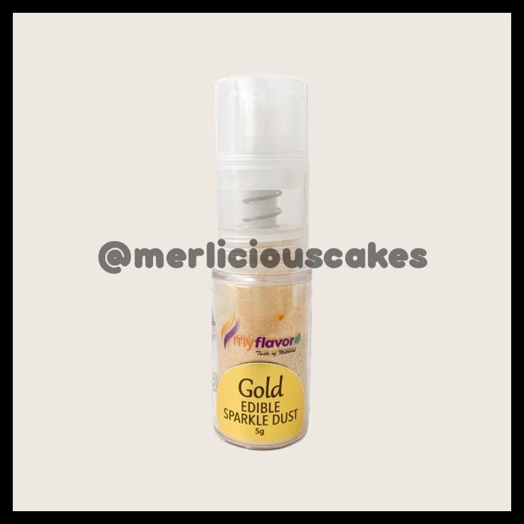 

TERBARUU!! My Flavor Gold Edible Sparkle Dust Edible Glitter 5 Gram TERLARIS