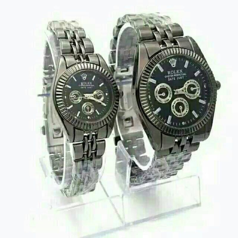 Jam Tangan Couple Rolex Konbinasi Strap Rantai (Dikirim Dari Jakarta)