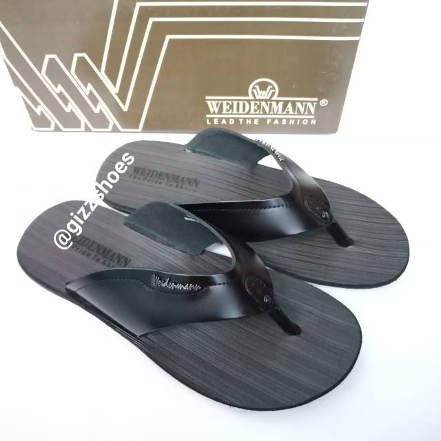 Weidenmann SCT-01 Sandal Jepit Pria Cowo Laki-laki Kulit Asli 100% Murah Hitam Coklat Tua