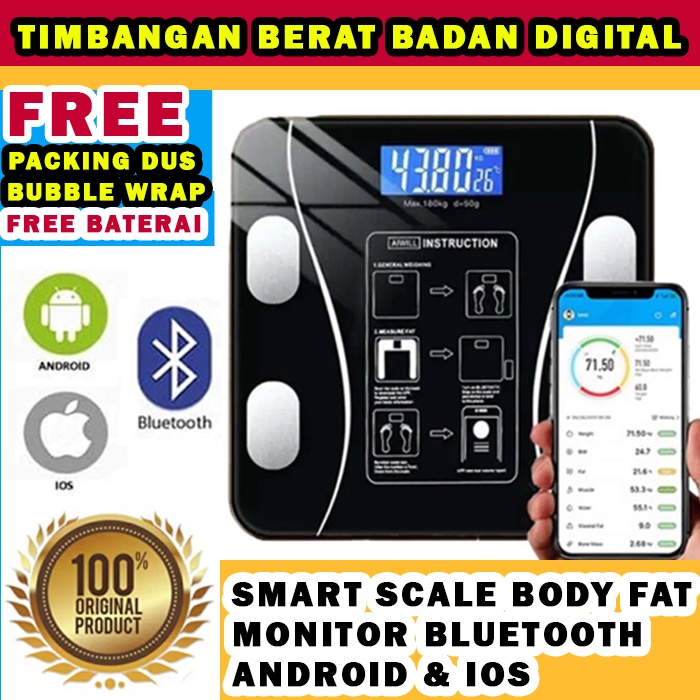 Timbangan Berat Badan Digital LCD Skala Presisi Body Fat Scale Floor