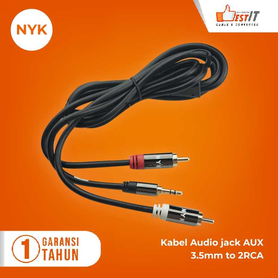 Kabel Audio 3,5m to RCA 2 Gold Plated 1.5 Meter NYK