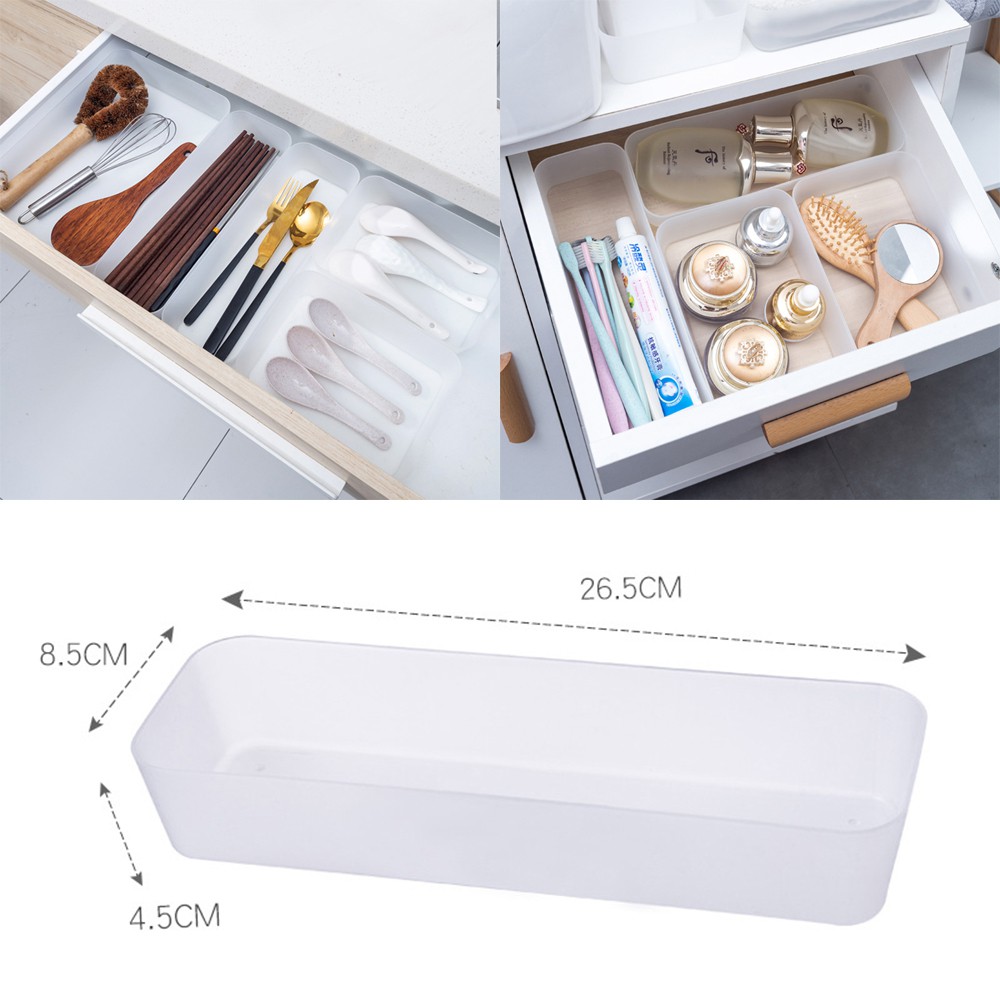 1PC Cabinet Drawer Organizer Box Container Storage Case Plastic Kitchen Office