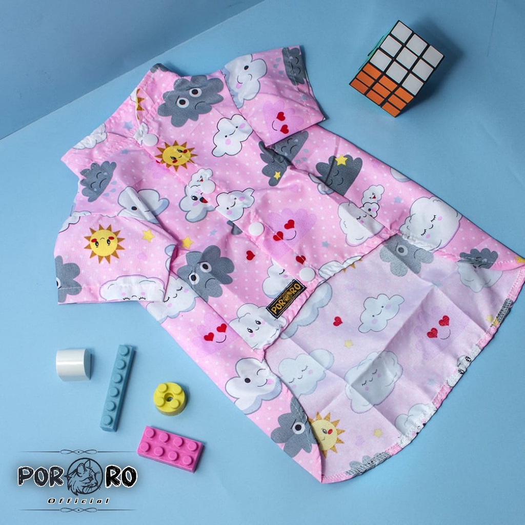 Pororo - Kemeja Kucing  pinkki - Pinkki Lucu dan Keren Bahan Premium