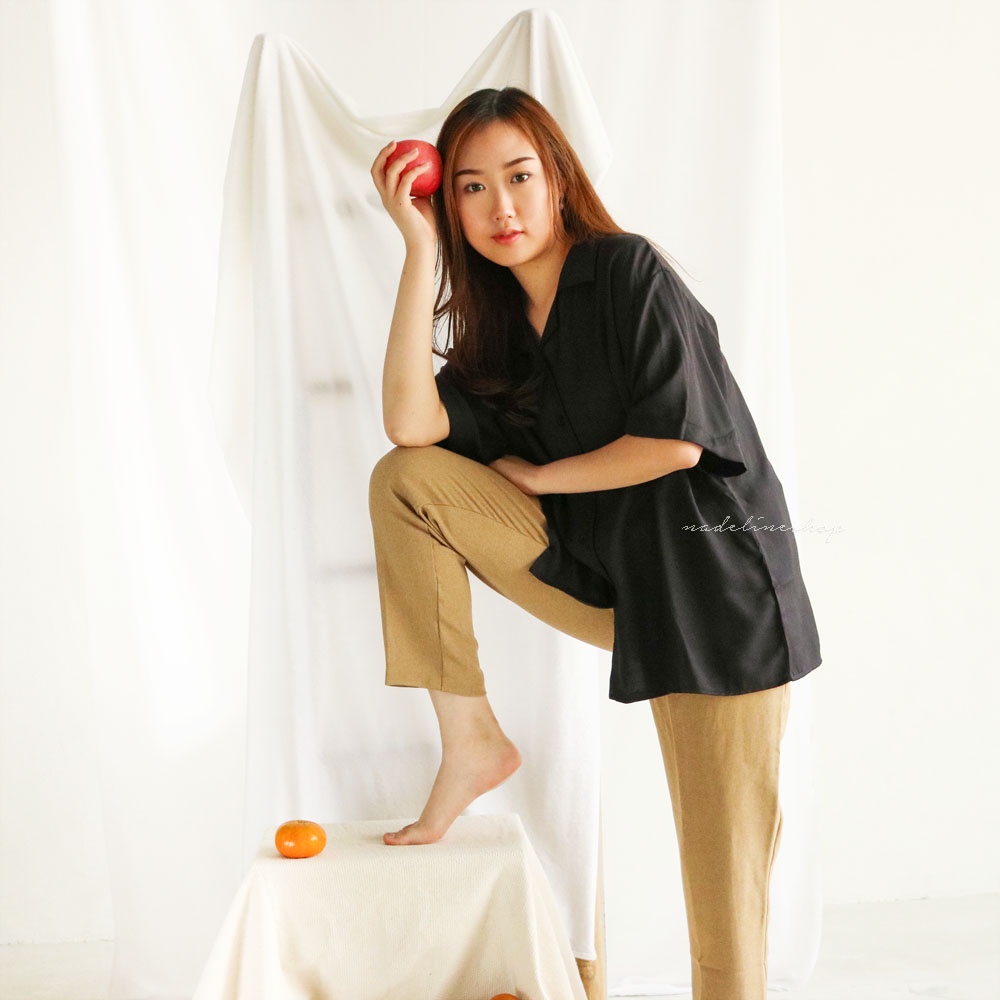 SUMMER SHIRT POLOS KEMEJA OVERSIZE SANTAI LENGAN PENDEK KERAH BOWLING BAHAN RAYON PREMIUM-NAMBASHIRT-2