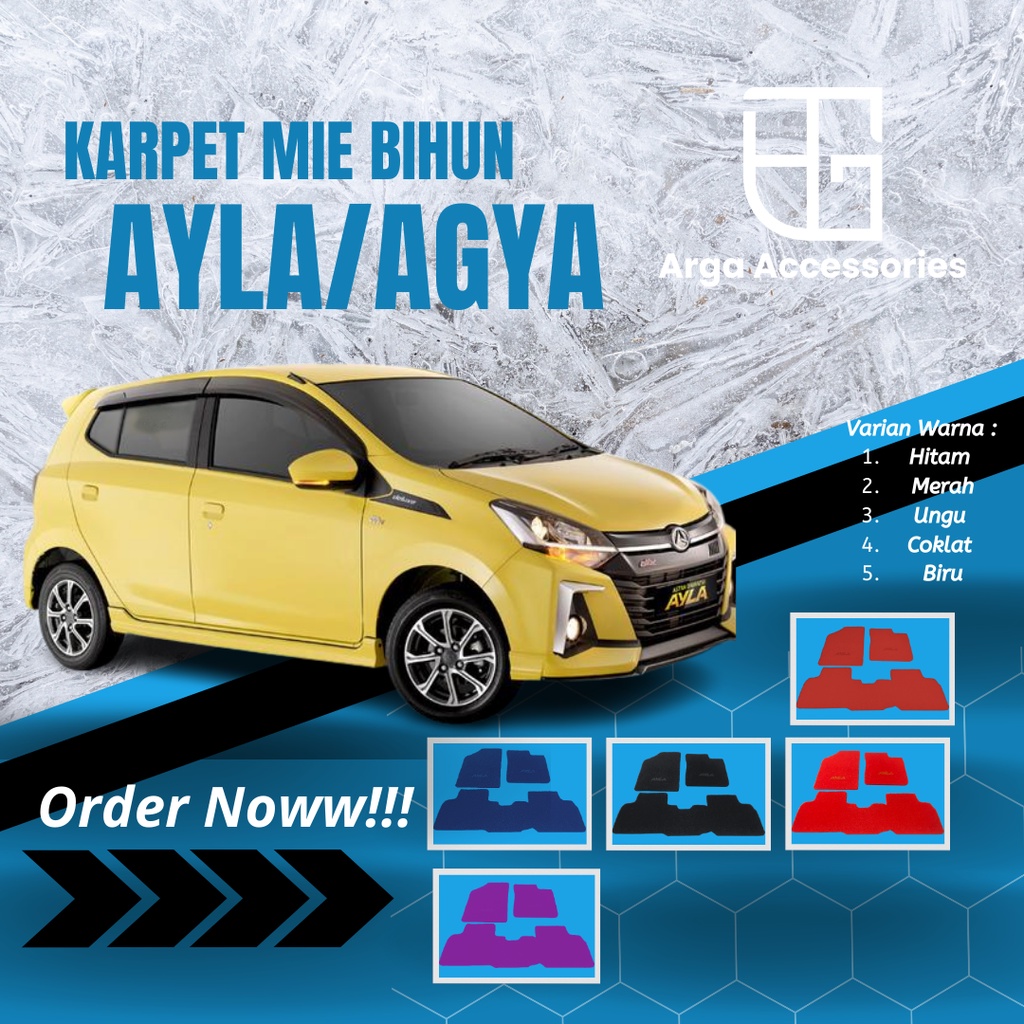 Karpet Mobil Daihatsu Ayla - 2 Baris / Karpet Mie Bihun Ayla / Aksesoris Mobil Ayla