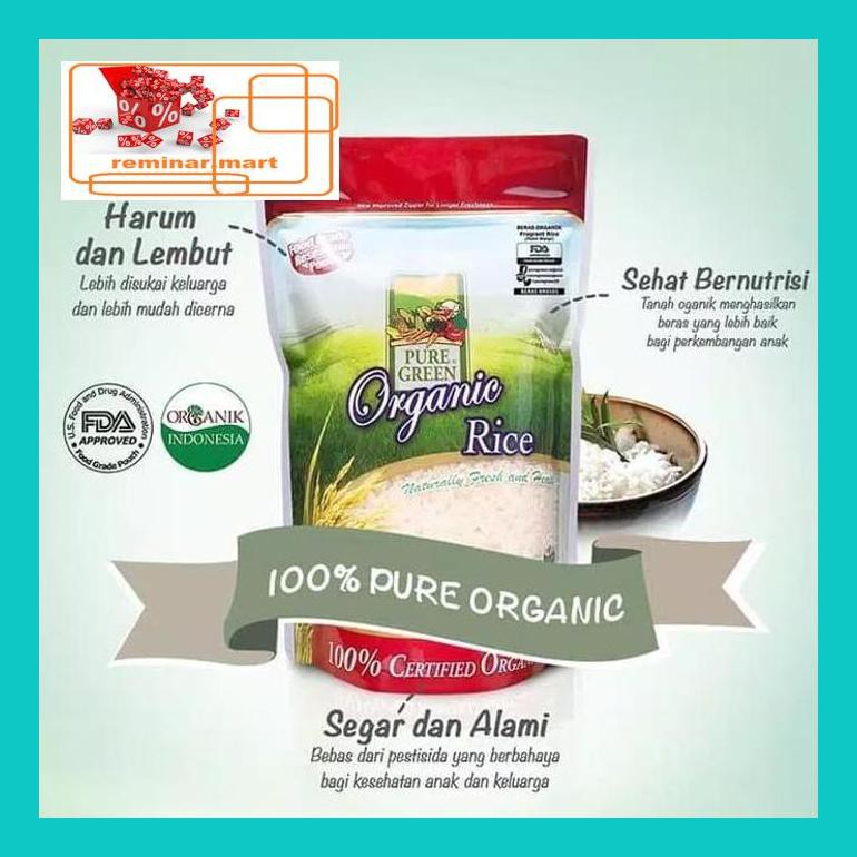 

S0Bers Puregreen Organic Rice Beras Organik Pulen Wangi (Fragrant Rice) 1 Kg Ric0S50B