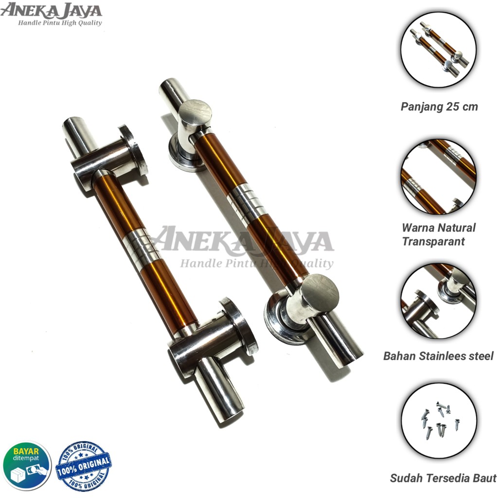 Satu set handle kunci pintu rumah 25 cm murah minimalis tarikan pintu pull stainless gagang pintu