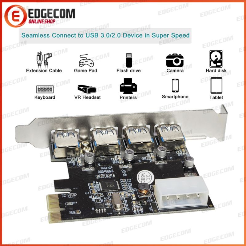 PCIE / PCI Express USB 3.0 4 Port NETLINE