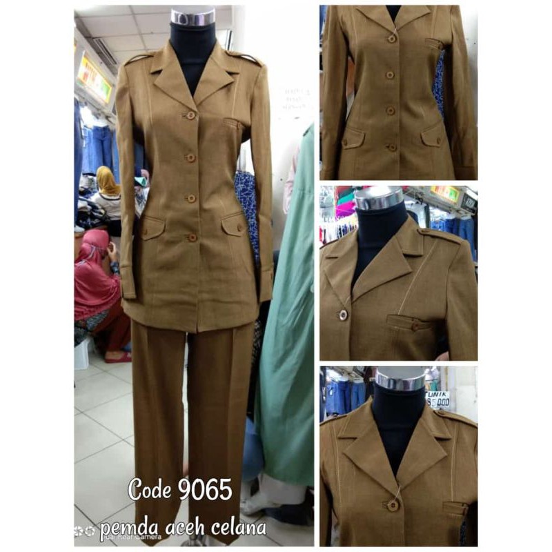 Blazer Pemda Wanita Setelan PNS Khaki Coklat ASN