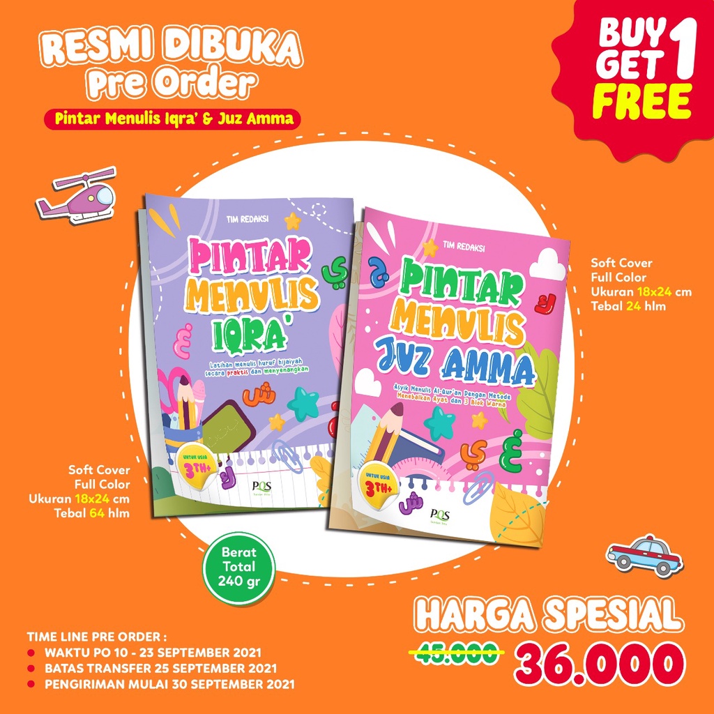 Pintar Menulis Iqra BONUS Pintar Menulis Juz Amma Buku Iqro PQS