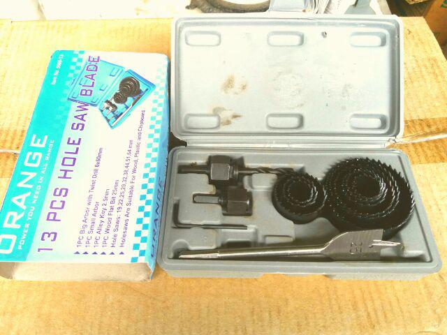 Orange Holesaw Kit 13 Pcs Hole Saw Set Kit Mata Bor Pelubang Kayu