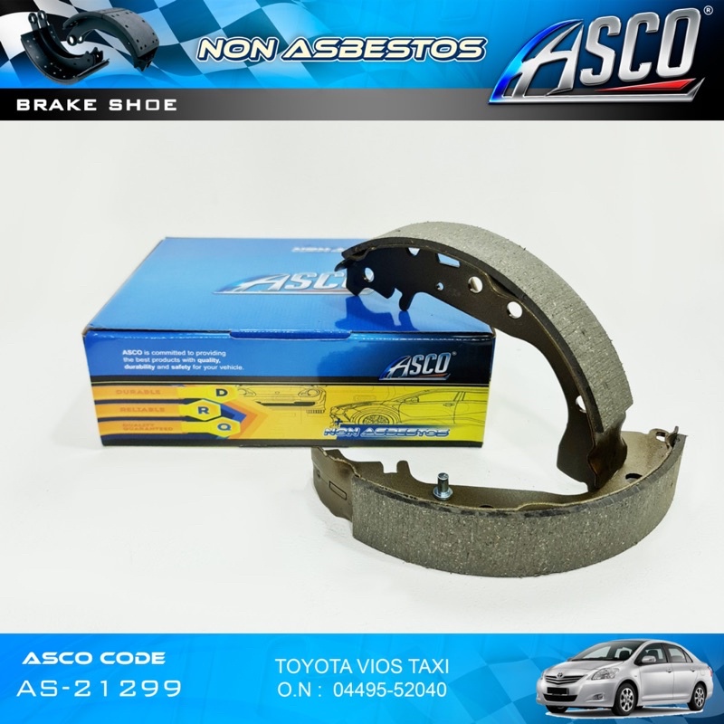 Brake Shoe Set / Kampas Rem Belakang Toyota Vios old &amp; Limo ASCO AS-21299