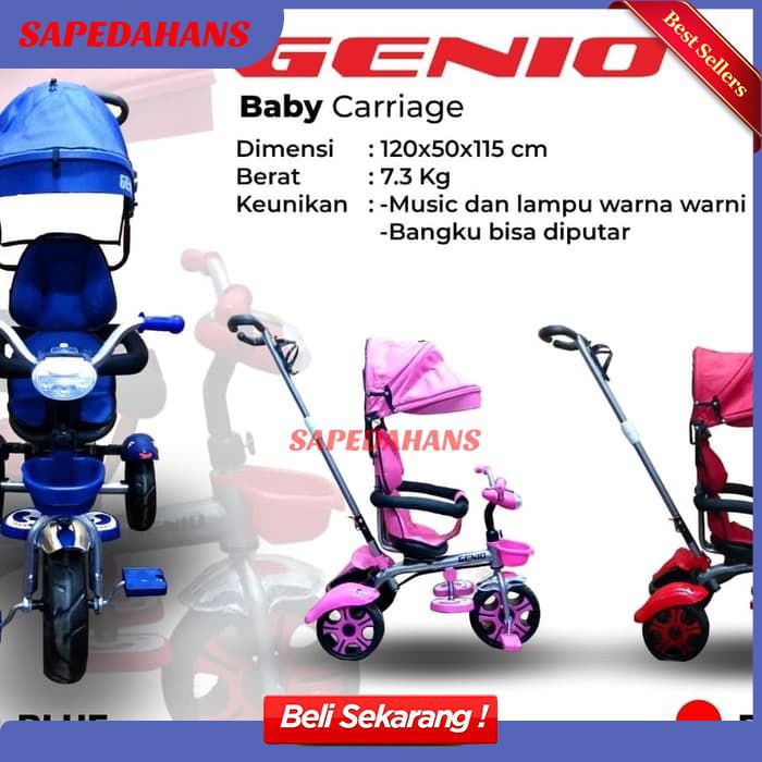 Sepeda Anak Roda Tiga Sepeda Mini Genio Musik Baby stroller DN072
