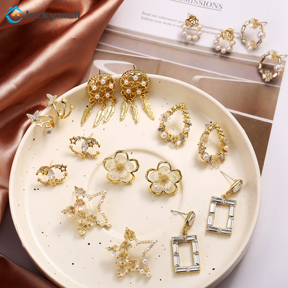 Simple flower earrings alloy women Earrings fashion jewelry accessories