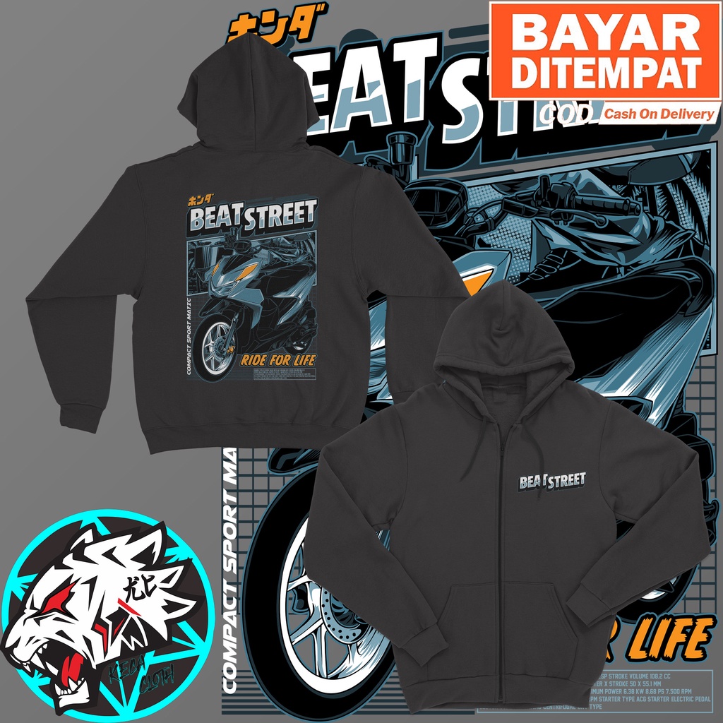 JAKET ZIPPER HONDA BEAT STREET 2022 SERIES BIG SIZE JUMBO JAKET BEAT STREET PRIA WANITA